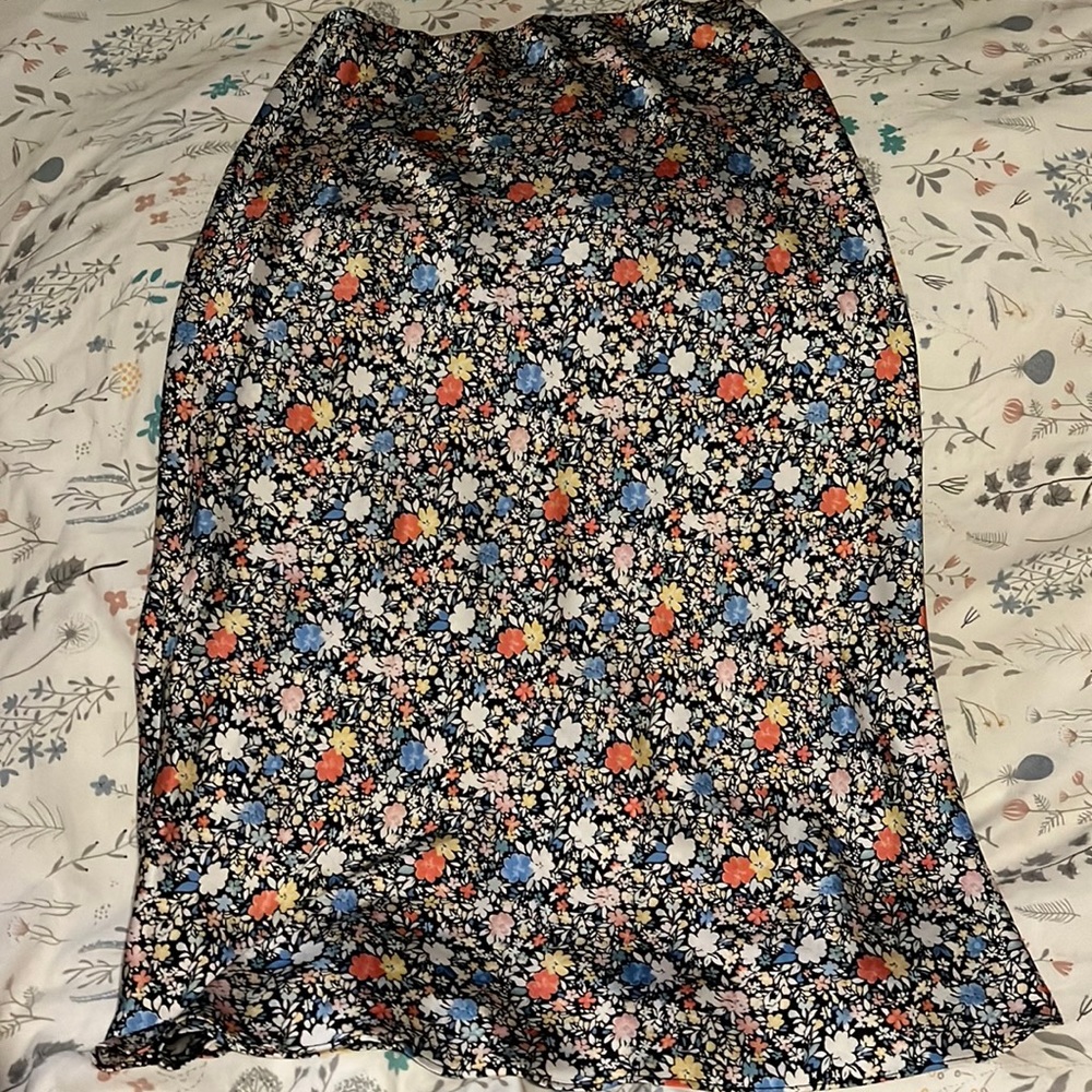 Faux silk skirt
